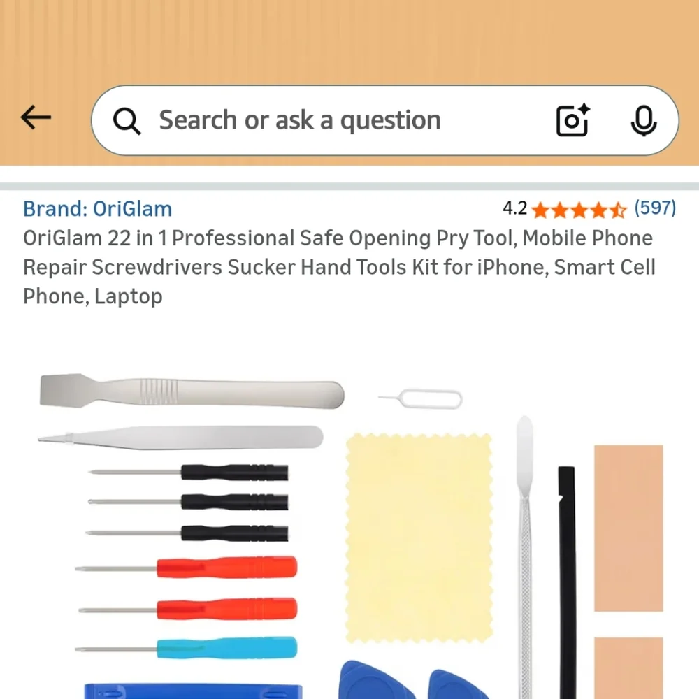New! Phone or Tablet Pro Repair Tool Kit, Opening Tools W/ Glass 4 Android Phone